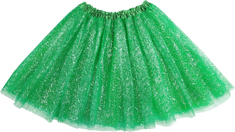 VEKDA 3 Layers Tutus for Women Adult, Classic Elastic Tulle Tutu Skirts Gold Silver Foil Printed Tutu for Party Running - Image 1